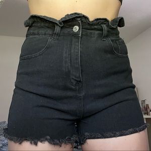 High waisted jean shorts